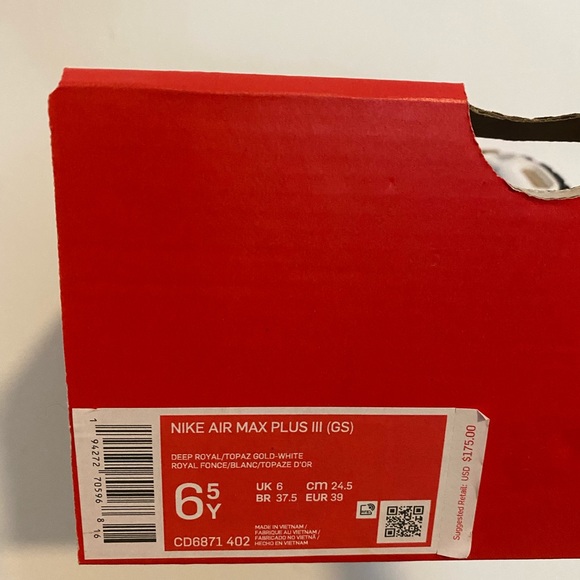 Air Max Plus 3 GS ‘Deep Royal Topaz Gold’ - Picture 3 of 4